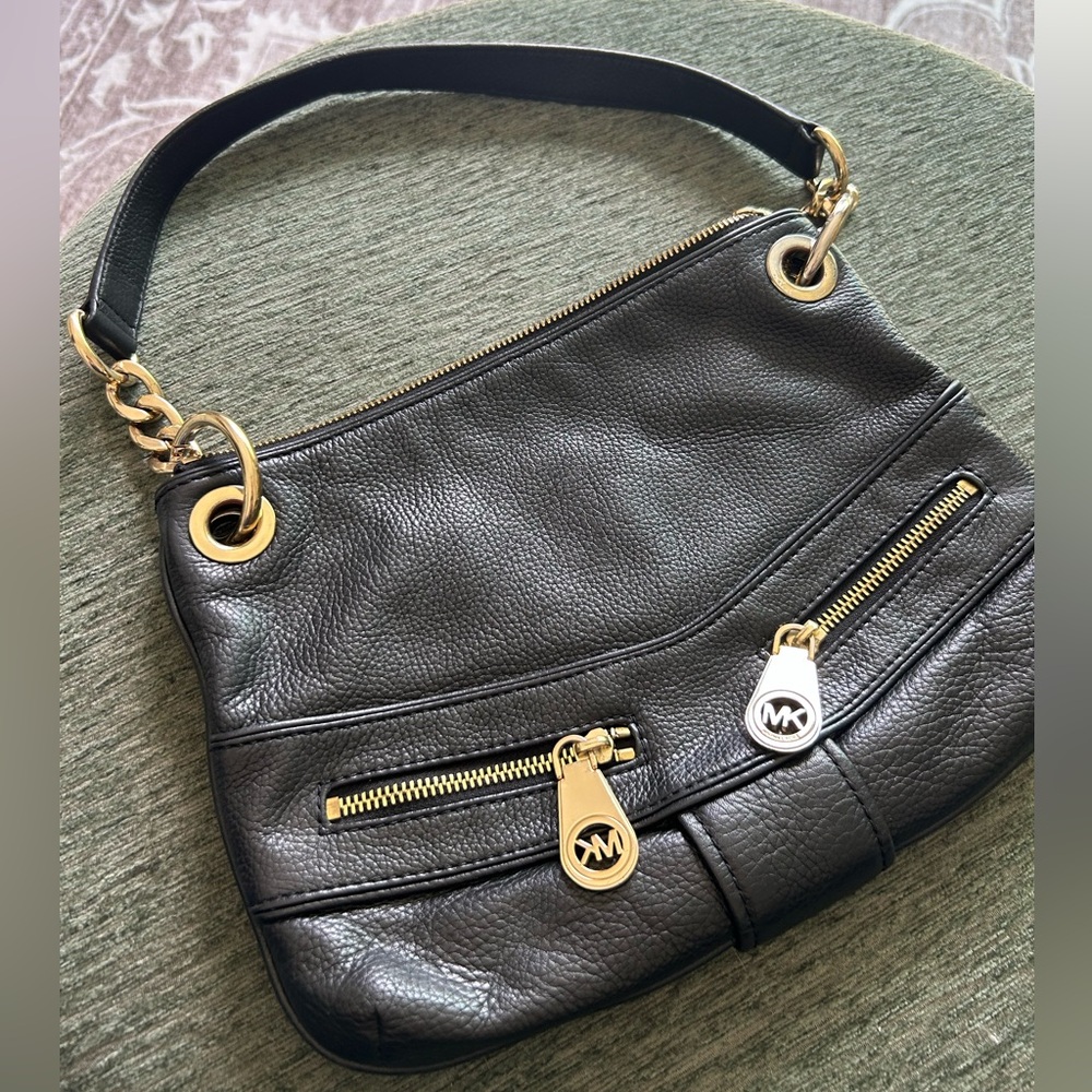 Michael Kors Black and Gold Shoulder Bag